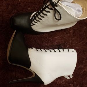 Black and white booties